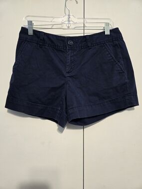 Lilly Pulitzer Navy Chino Shorts Women Size 4 Classic Preppy Cotton Stretch